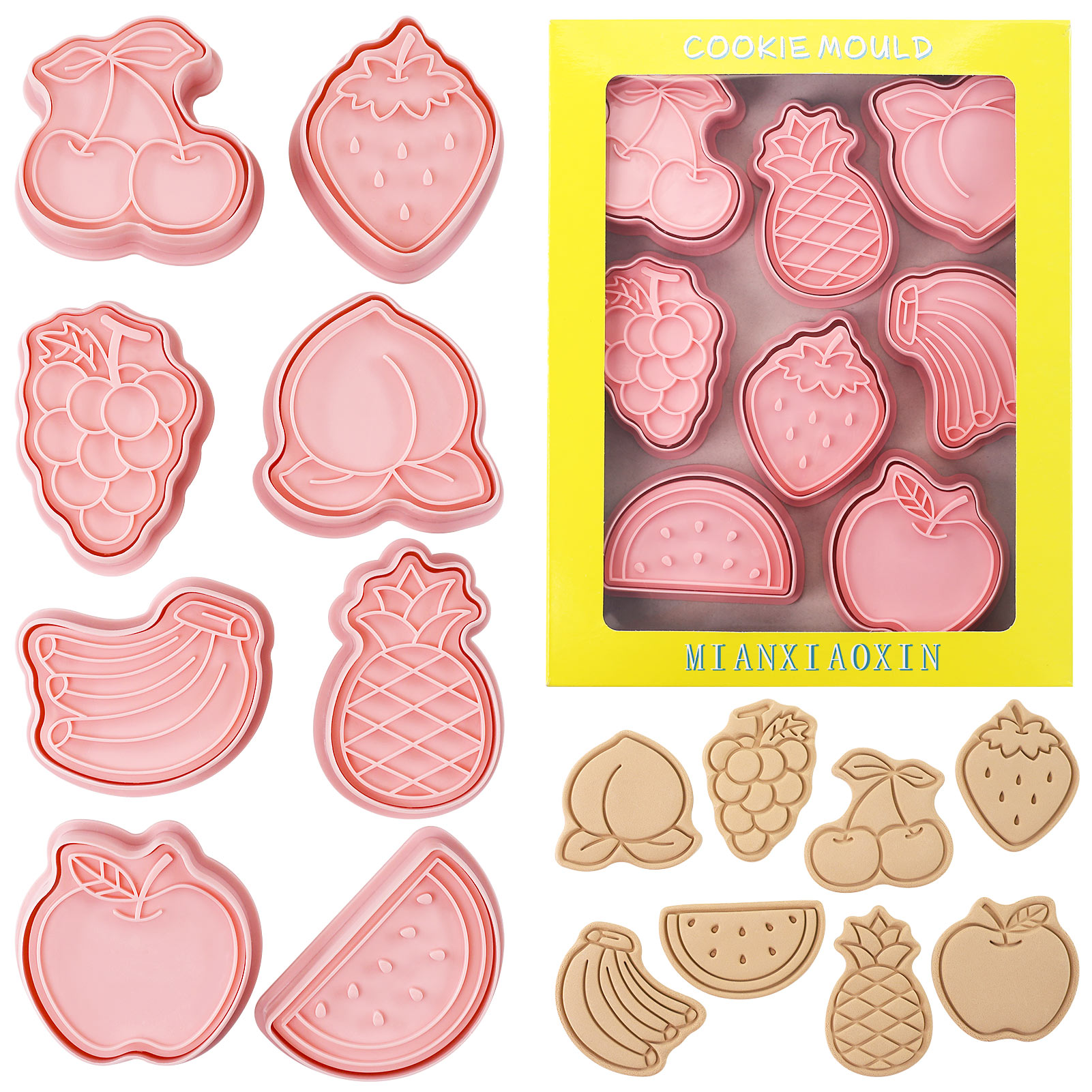 Kitchen Baking Cookies - 8 ชิ้นน่ารักผลไม้ Cookie Cutters เชอร์รี่,พีช,กล้วย,Apple Shape