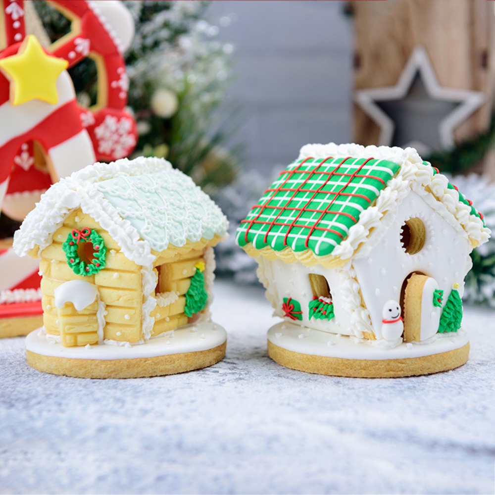 Kitchen Baking Cookies - ชุดตัวตัดคุกกี้รูปบ้านขนมปังขิงขนาดเล็ก 6 ชิ้น แบบ 3 มิติ
