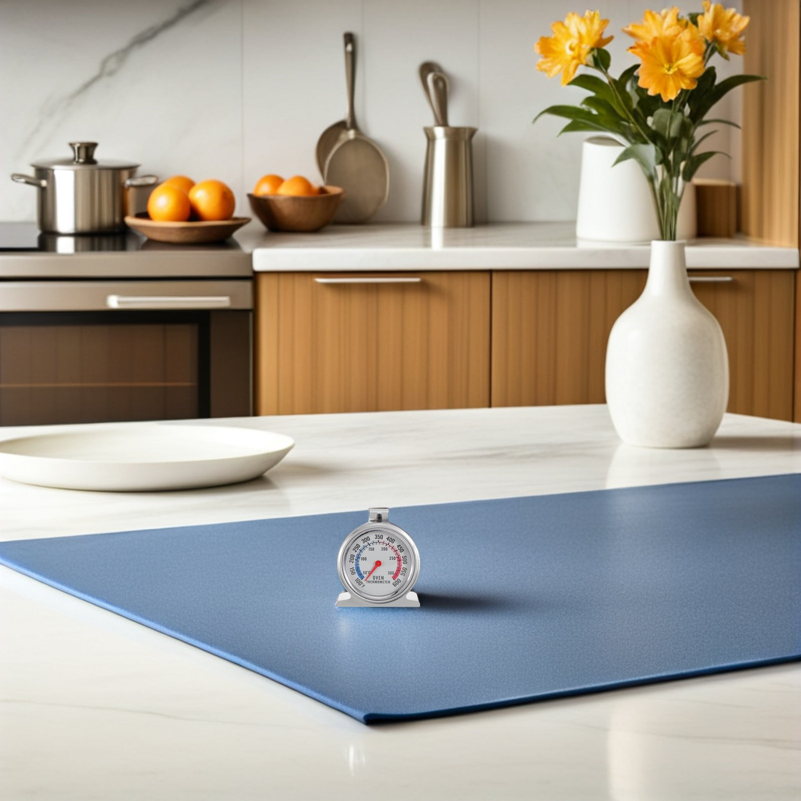 Kitchen Baking Oven - เทอร์โมมิเตอร์สำหรับเตาอบ สแตนเลส ดีไซน์กะทัดรัด ทำความสะอาดง่าย หน้าปัดสำหรับทำอาหาร อบ