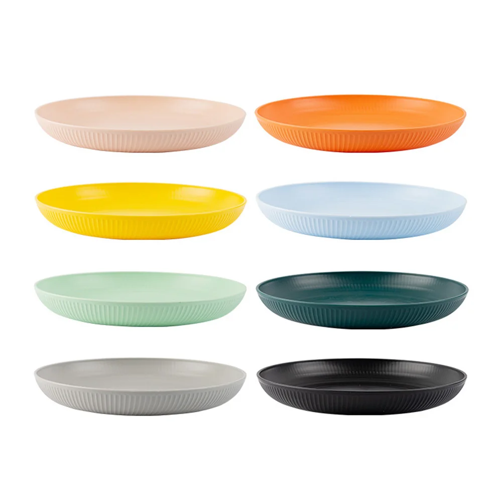 Cake Board Round - 23 ซม.รอบสลัดจานอาหารค่ําขนมหวานSTACKABLE Unbreakableนํากลับมาใช้ใหม่ 4Pcsฟางข้าวสาลีจานไมโครเวฟปลอดภัยผลไม้สําหรับรับประทานอาหาร