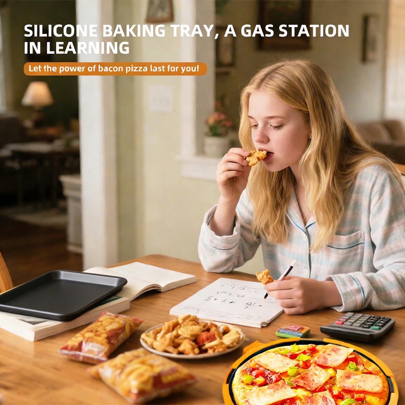 Kitchen Baking Oven - ถาดย่างไมโครเวฟแบบร้อนเร็ว ถาดพิซซ่า ถาดทำชีสย่างสำหรับเตาอบ ครัว บ้าน โรงเรียน