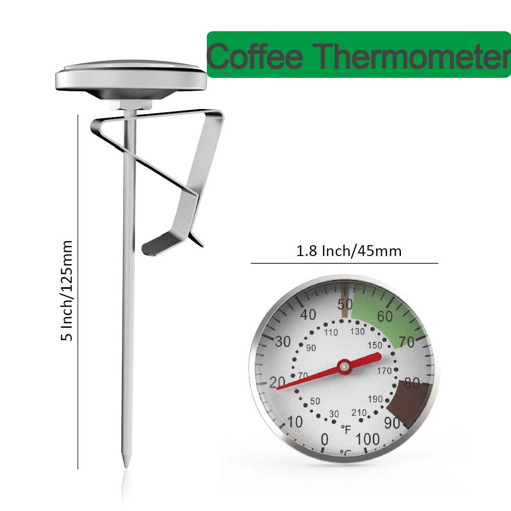 Kitchen Baking Utensil - 0-100 ° C เครื่องวัดอุณหภูมิอาหารสแตนเลสกาแฟนมเครื่องวัดอุณหภูมิปรับ CLAMP ครัวอาหารทําอาหารเครื่องดื่มเครื่องมืออุปกรณ์เสริม