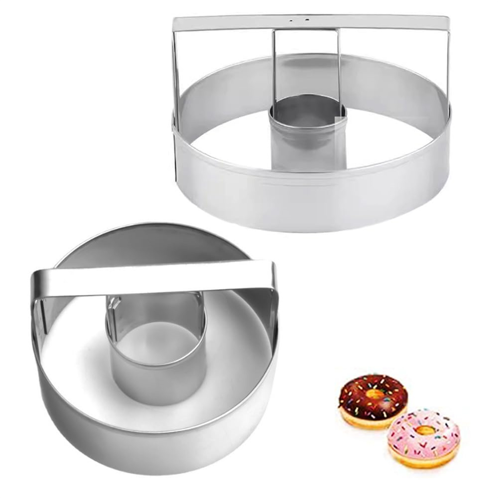 Baking Kitchen Diy - เครื่องตัดคุกกี้สแตนเลส แม่พิมพ์โดนัททรงกลม สำหรับทำขนม ใช้งานได้ทุกวัน ทนทาน ใช้งานได้หลากหลาย