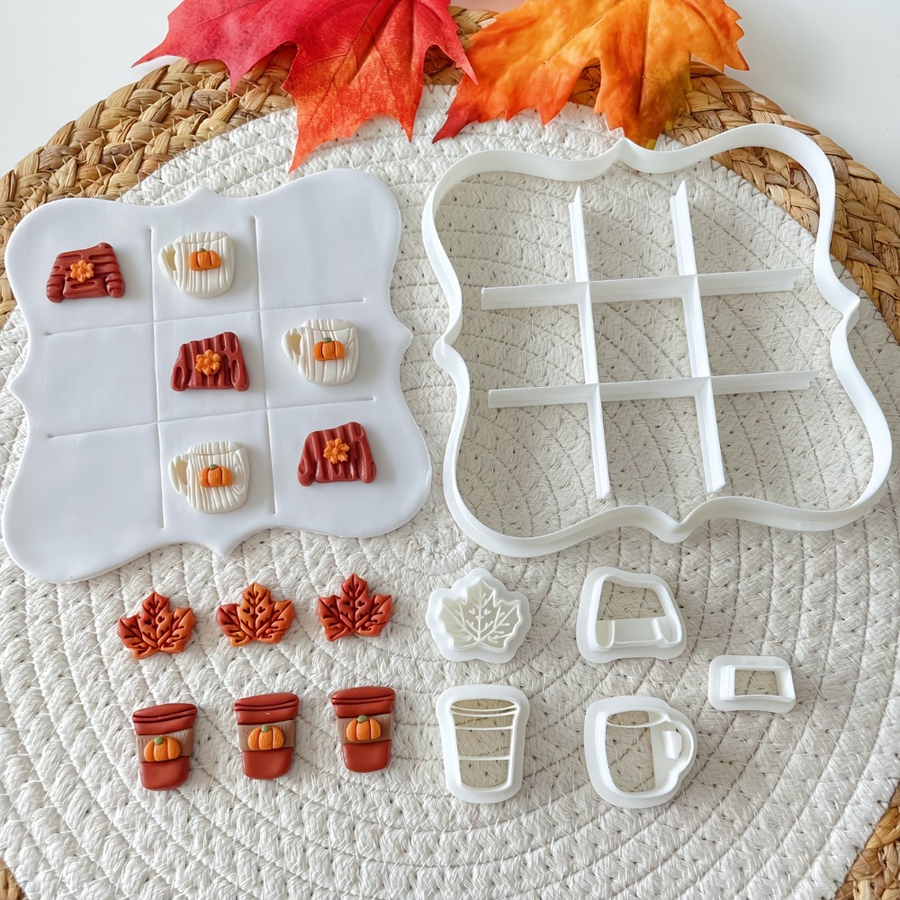 Kitchen Baking Cookies - ชุดตัวตัดคุกกี้รูปทรงติ๊กตักโท 7 ชิ้น สำหรับฤดูใบไม้ร่วง พร้อมแม่พิมพ์คุกกี้ขนาดเล็ก ลายเสื้อสเวตเตอร์