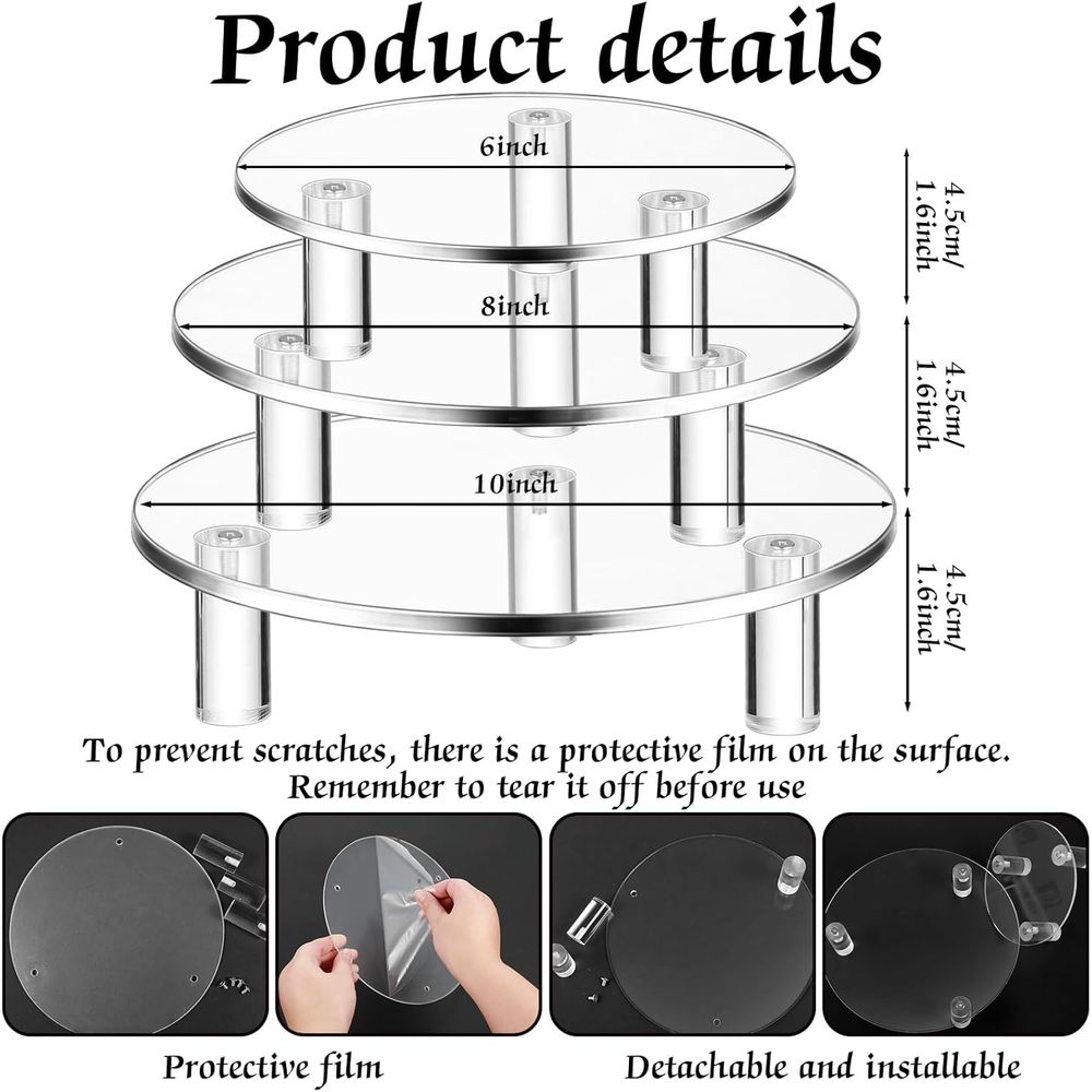 แท่นอะคริลิกรูปทรงกลมใส แท่นวา - Cake Board Round บทวิจารณ์และราคา