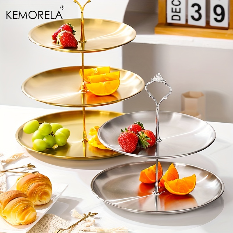 2/3 ชั้นสแตนเลสสตีลเค้กถาดผลไม - Cake Board Round บทวิจารณ์และราคา