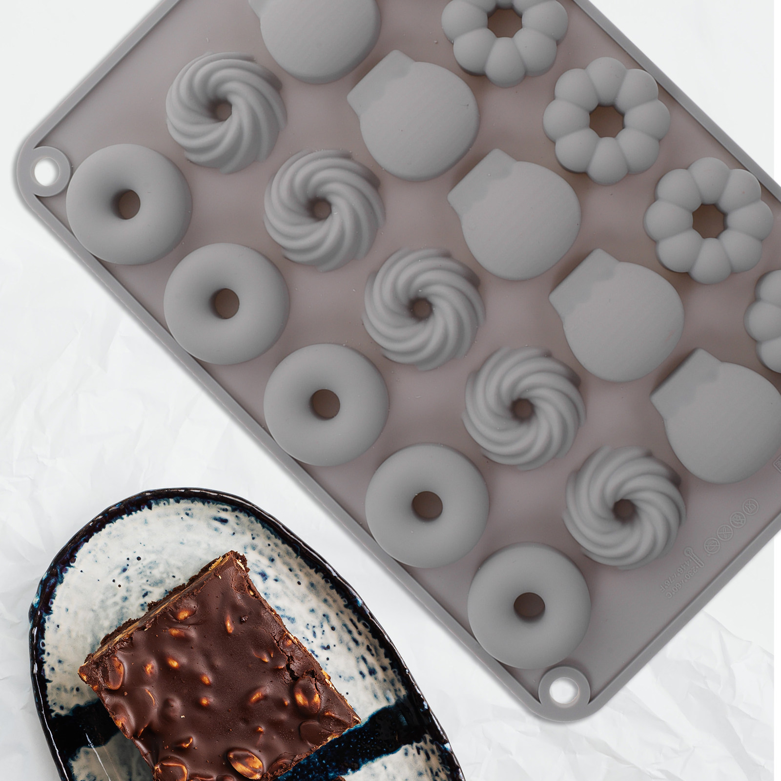 แม่พิมพ์ซิลิโคนโดนัทช็อกโกแลตข - Baking Kitchen Diy บทวิจารณ์และราคา